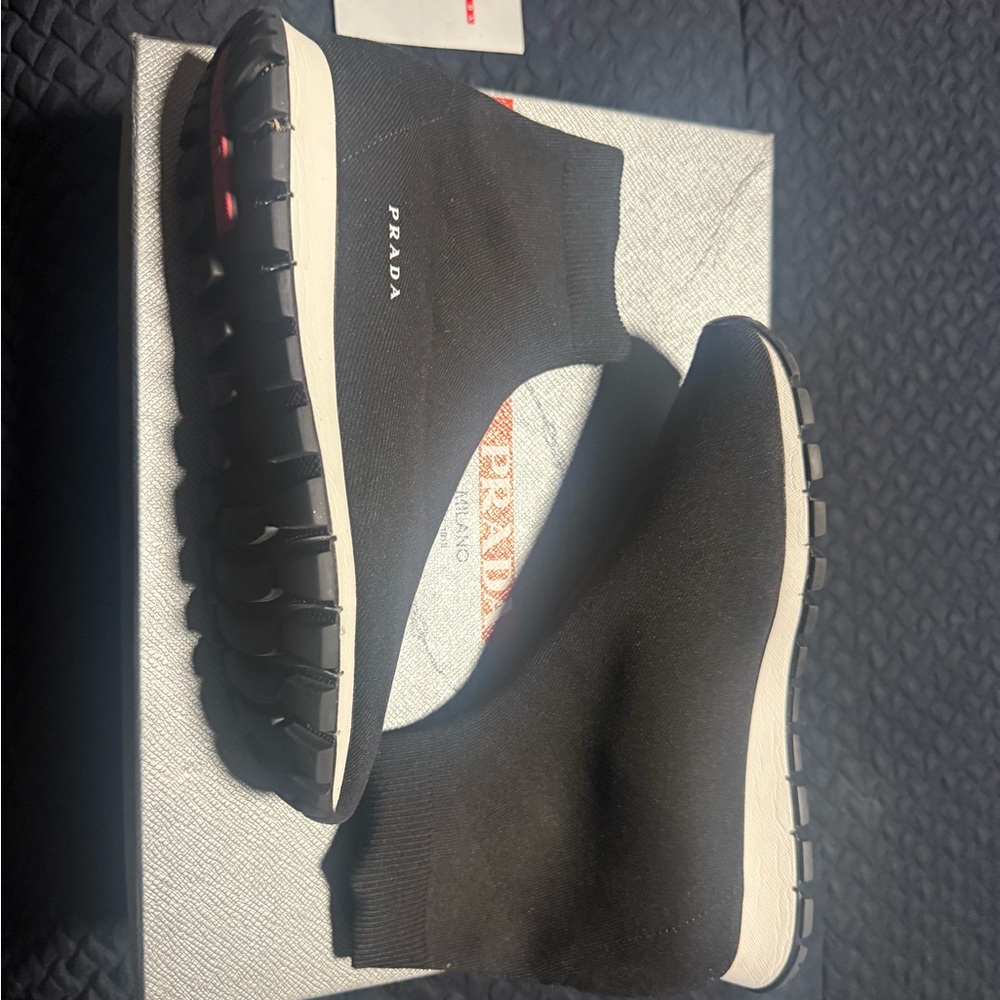 Prada Men's Black Knit Sneakers 100% Authentic!
